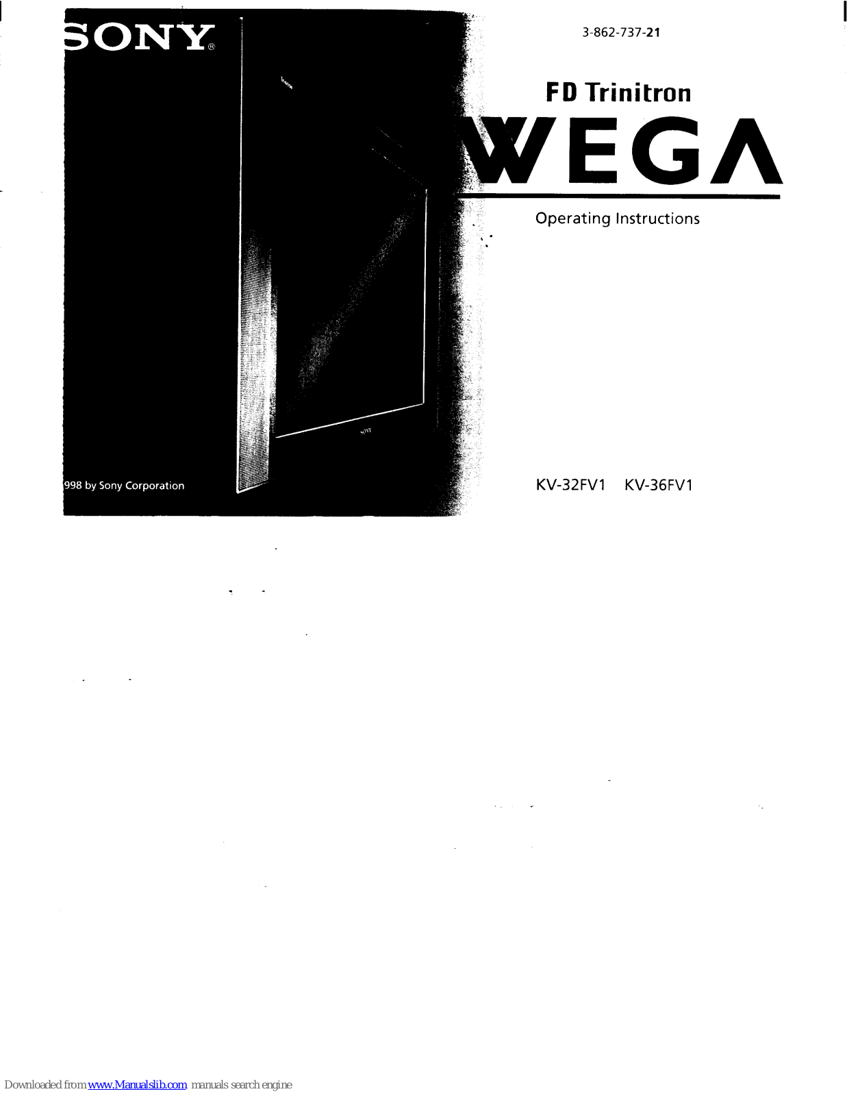 Sony FD Trinitron WEGA KV-32FV1, FD Trinitron WEGA KV-36FV1 Operating Instructions Manual