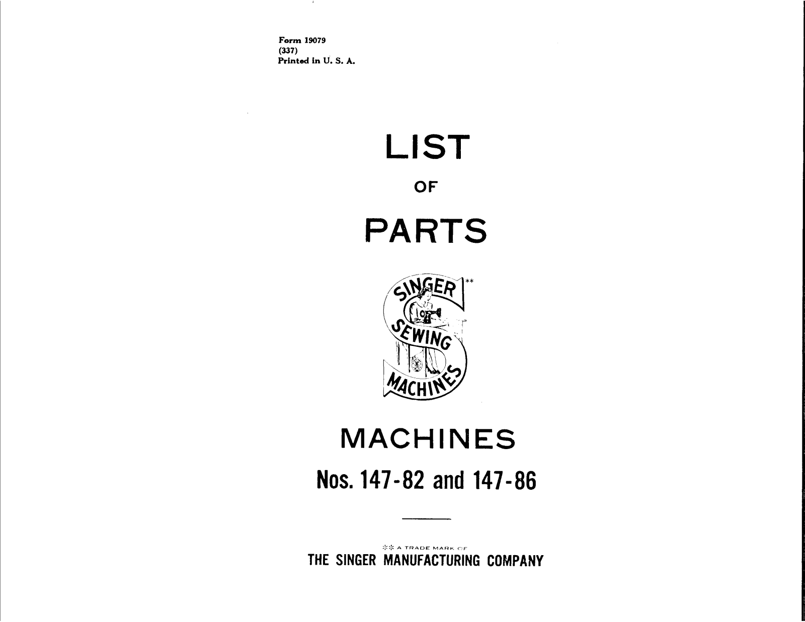 Singer 147-86 User Manual