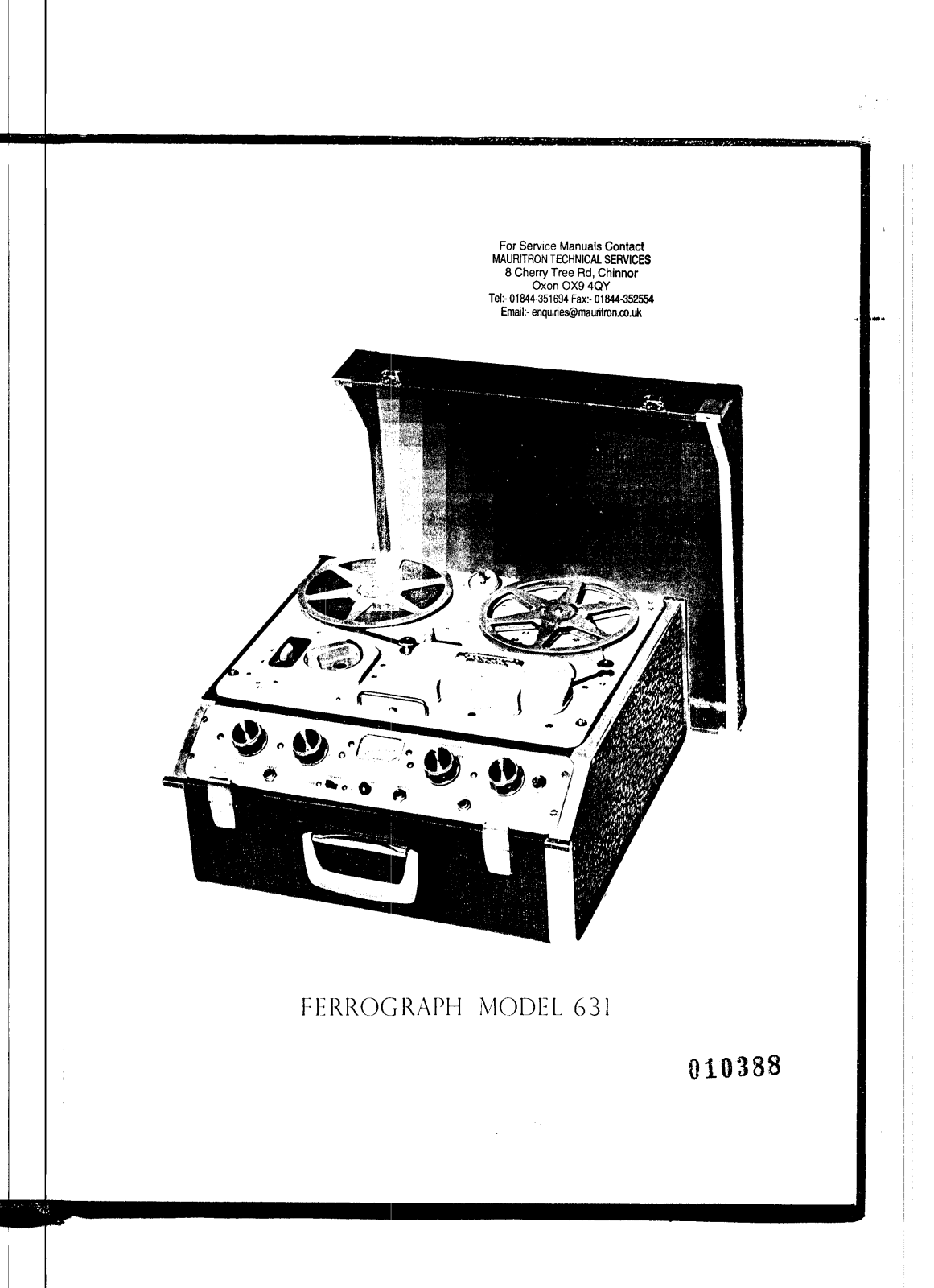 Ferrograph 631 Owners manual - ManualMachine.com