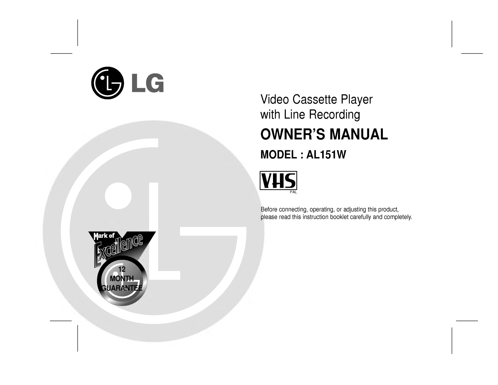 LG AL151W User Manual