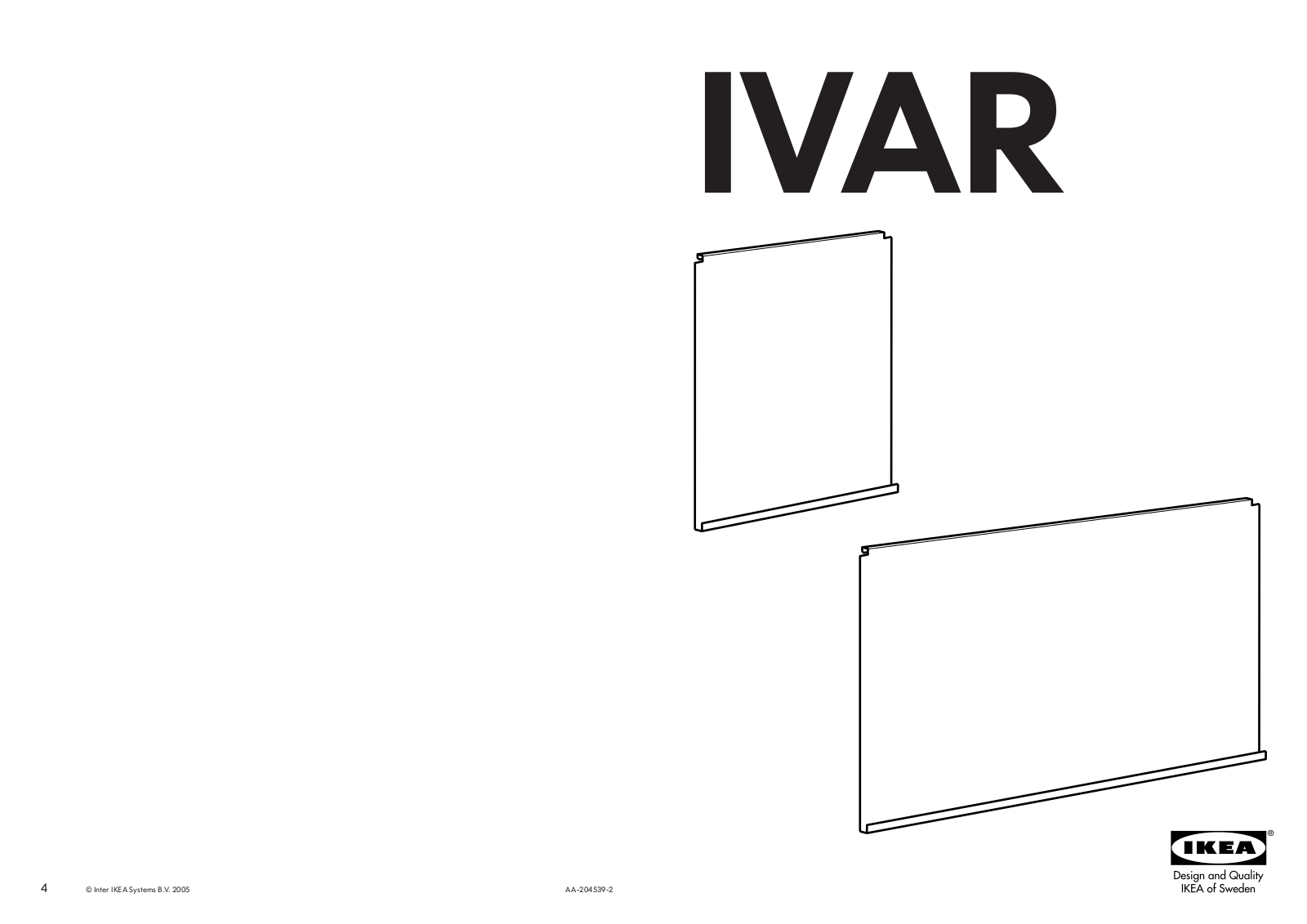 IKEA IVAR DOOR 33 1-8X16 1-8 Assembly Instruction