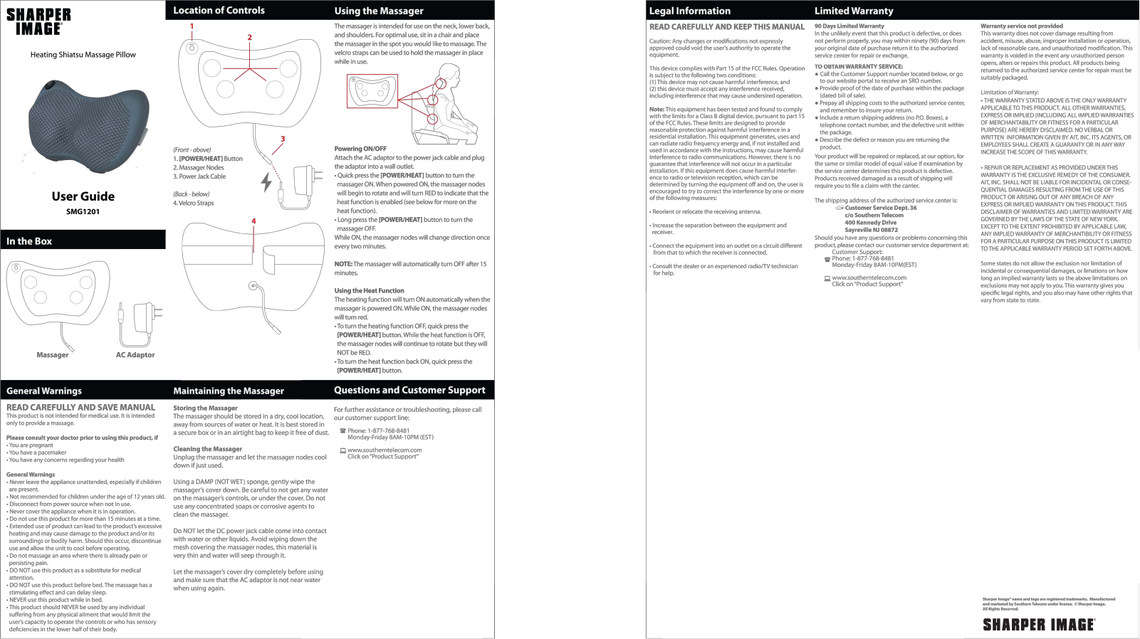 Sharper image SMG1201 User Manual