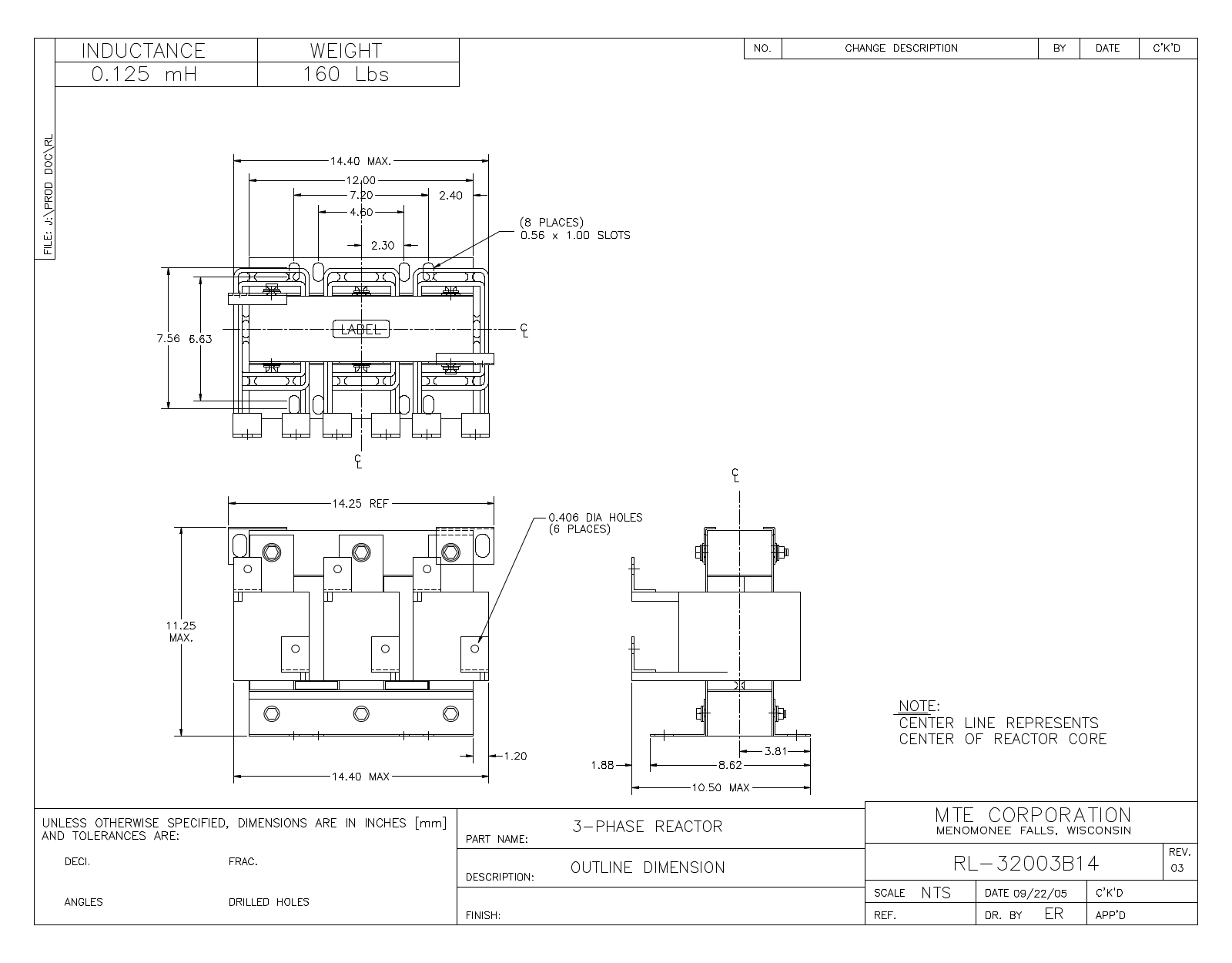 MTE RL-32003B14 CAD Drawings