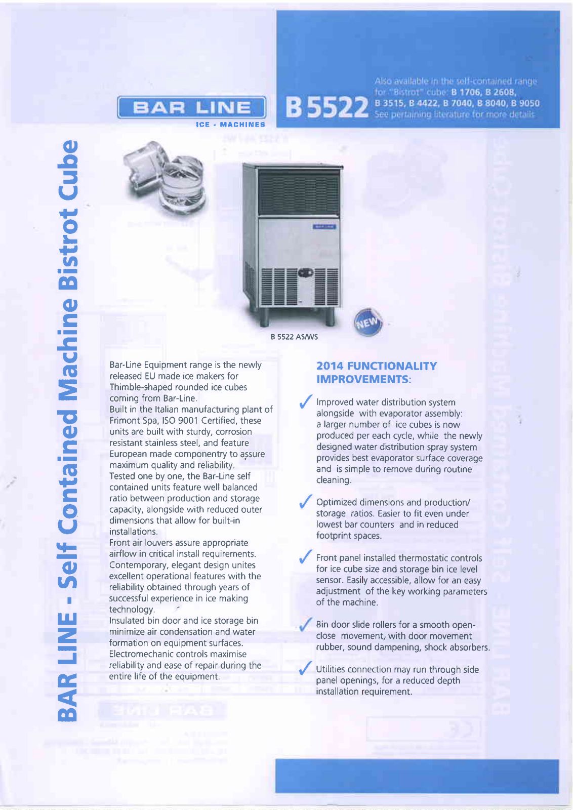 BAR LINE B 5522 AS, B 5522, B 5522 WS Datasheet - ManualMachine.com