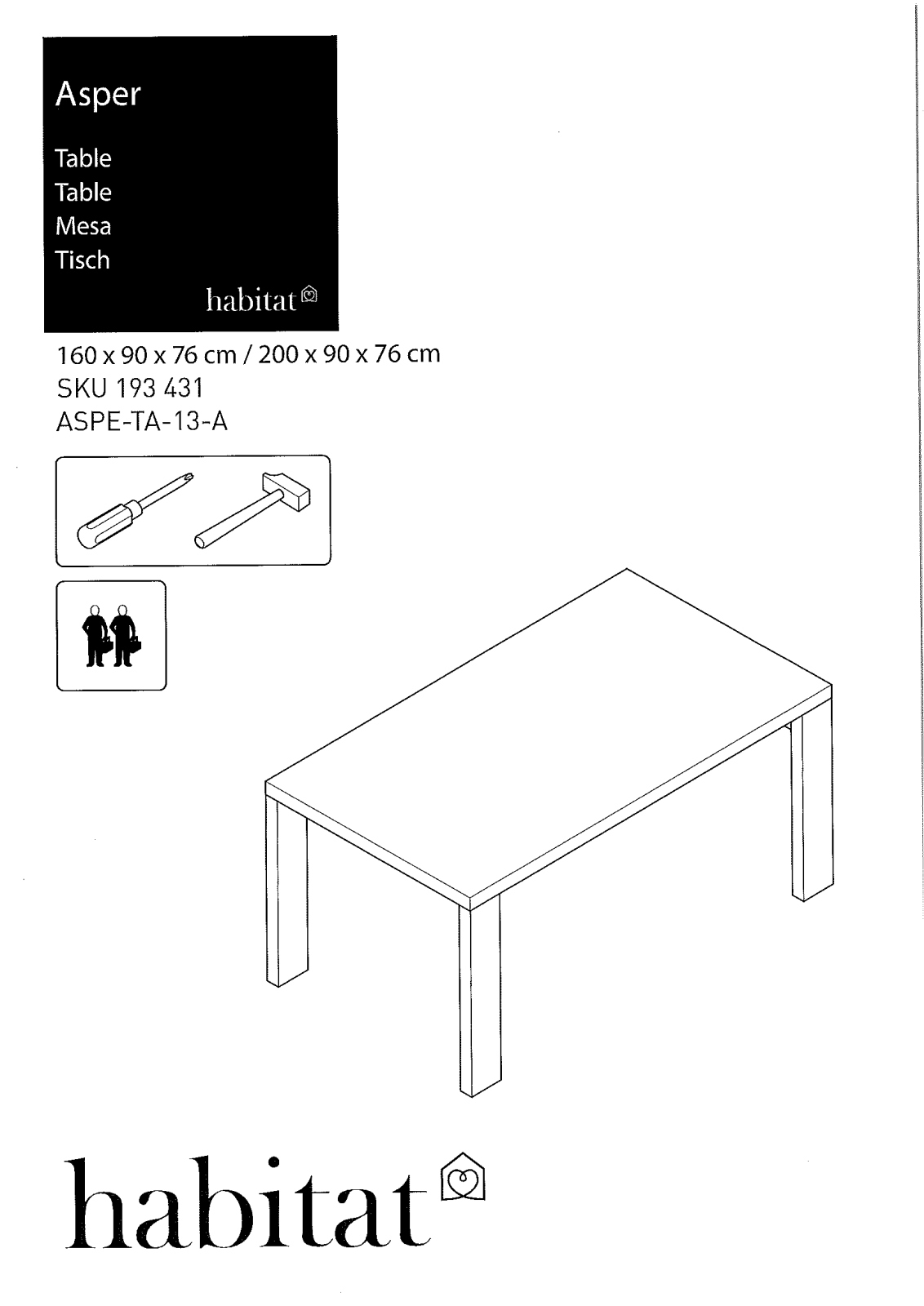 Habitat 220192 Instruction manual