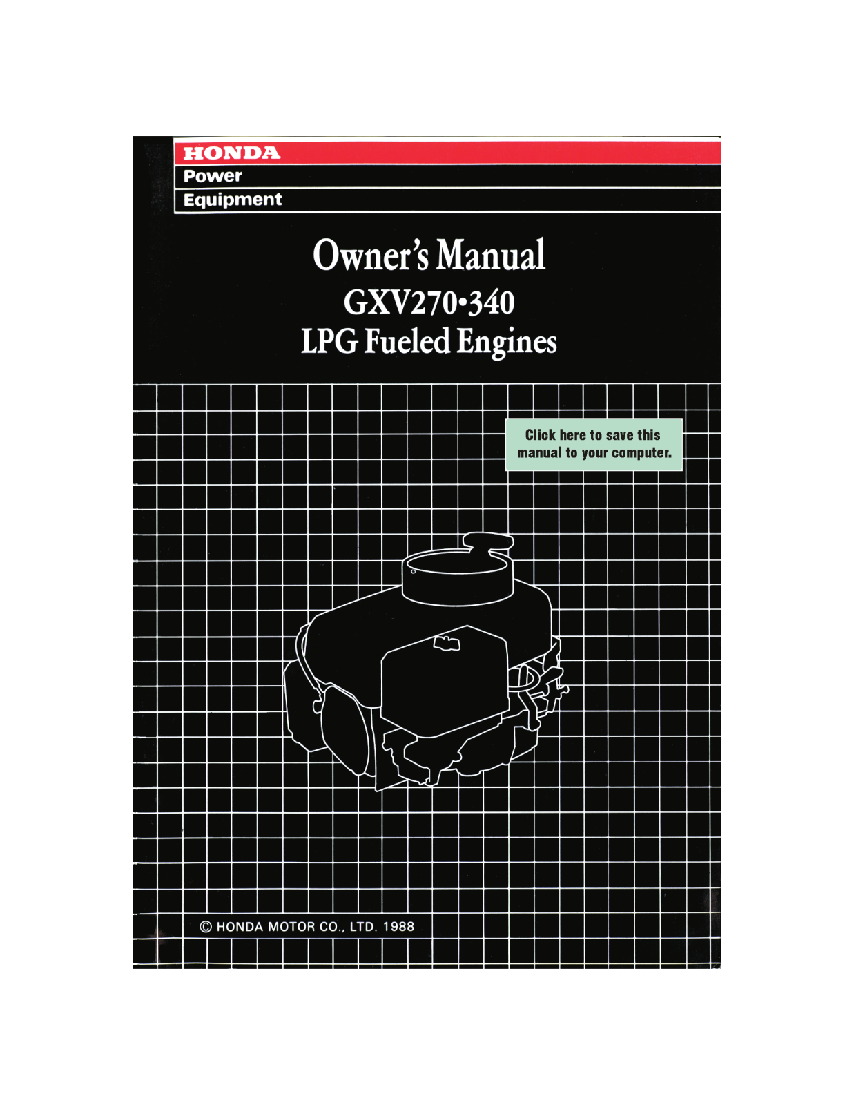 Honda GXV270 Owner's Manual