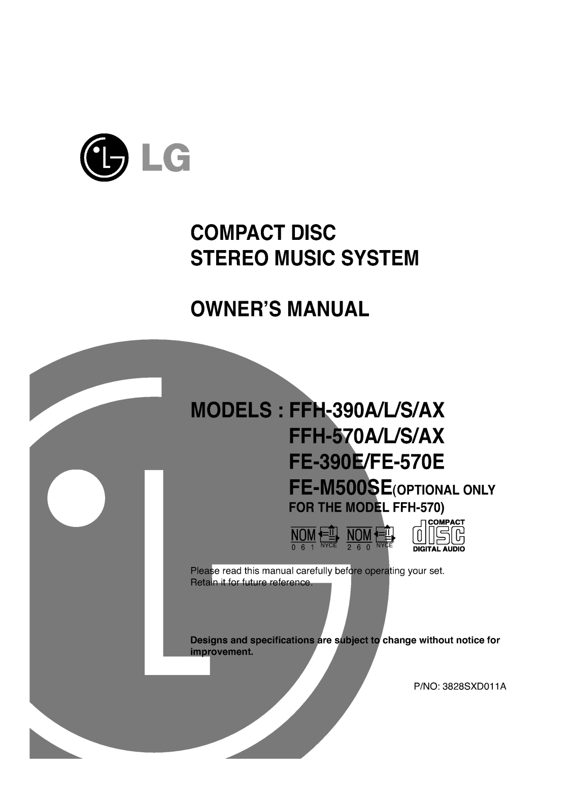 LG FFH-390A, FE-390E Manual