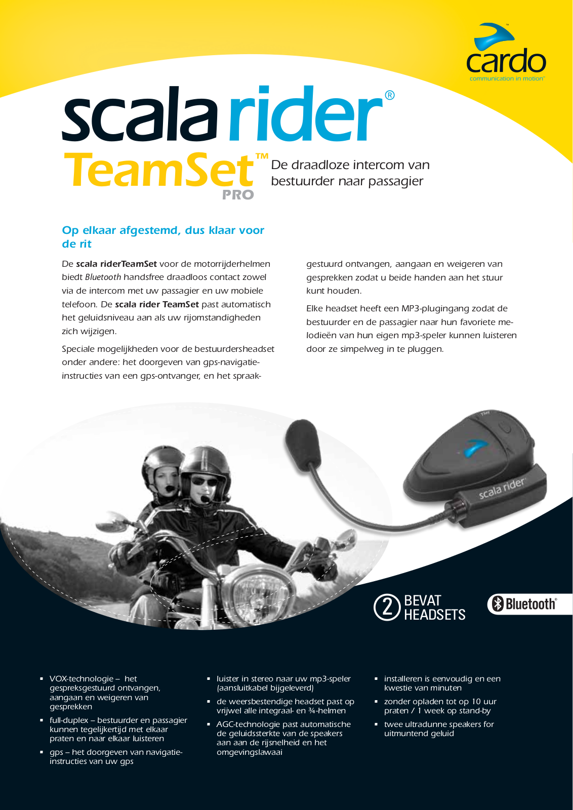 Cardo SCALA RIDER TEAMSET PRO BROCHURE