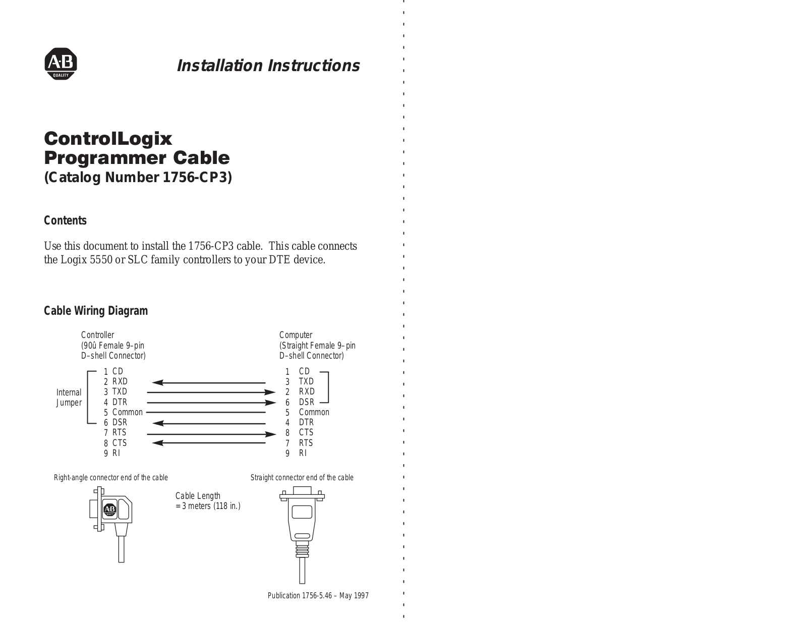 Rockwell Automation 1756-CP3 Installation Instructions