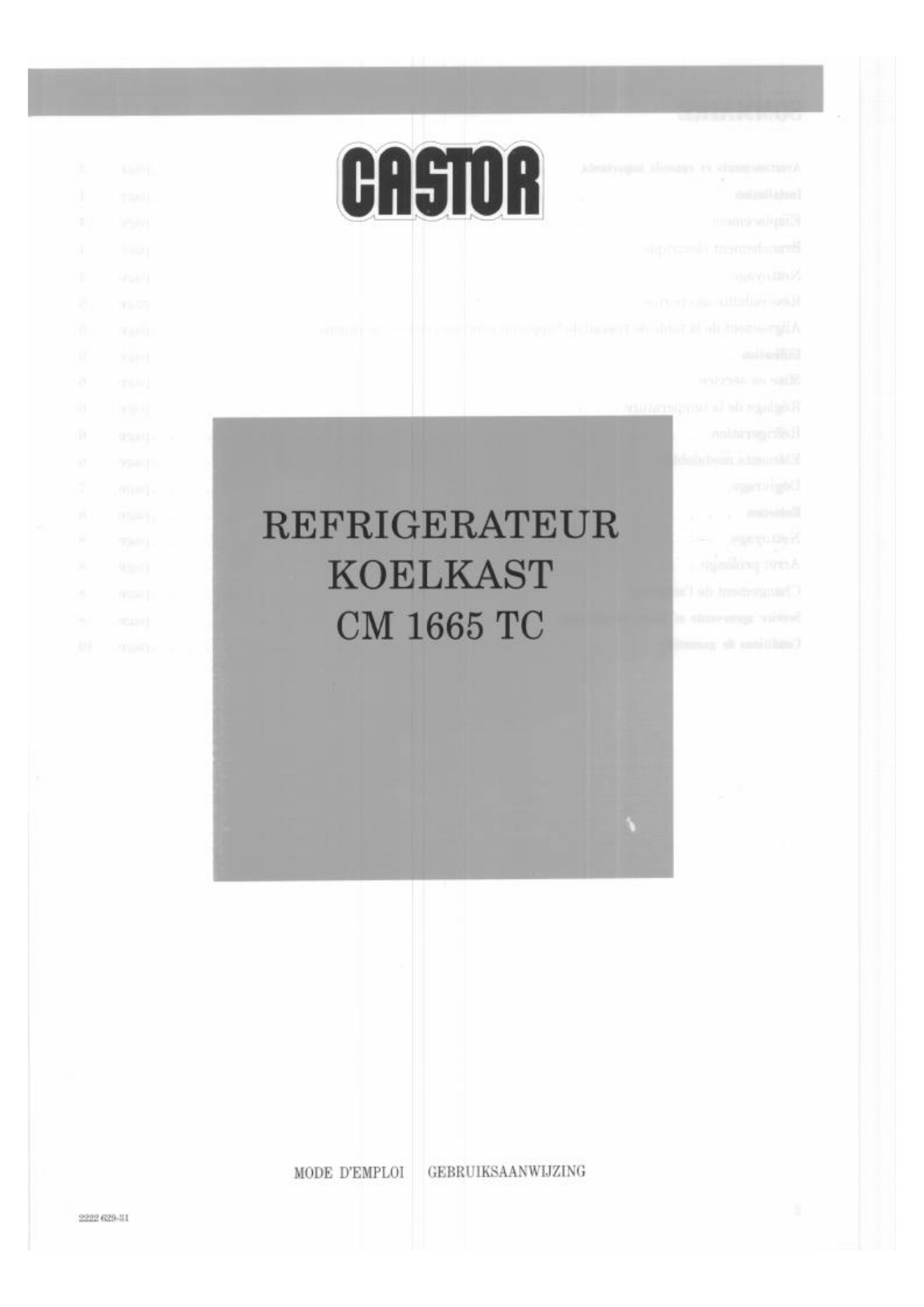 Castor CM1665TC User Manual