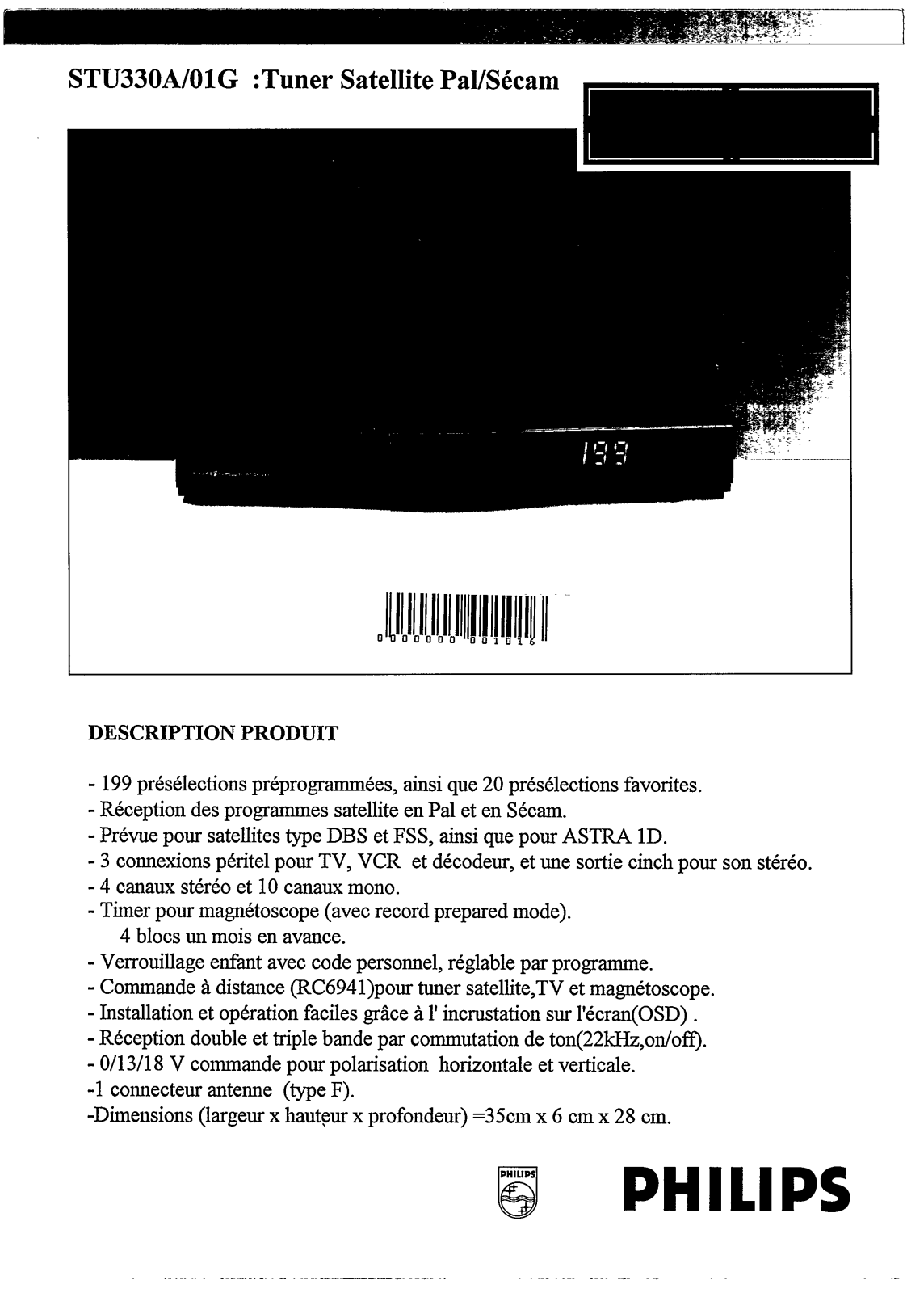 Philips STU3300/22G User Manual