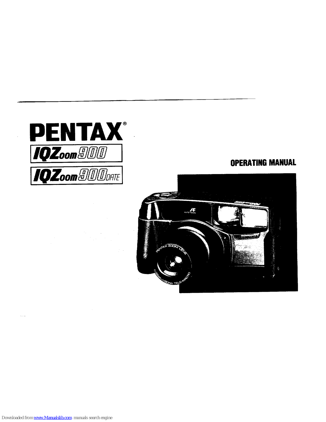 Pentax IQZoom 900, IQZoom 900 Date Operating Manual