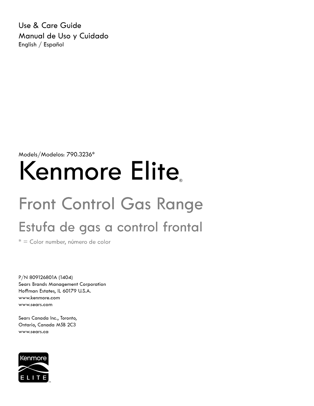 Kenmore Elite 79032363410, 79032363411, 79032363412, 79032363413, 79032363414 Owner’s Manual