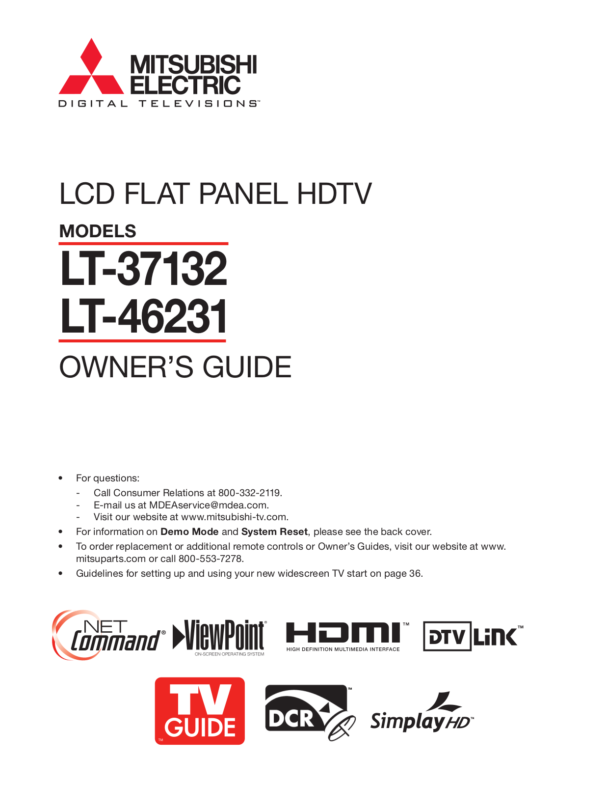 Mitsubishi LT46231 User Manual