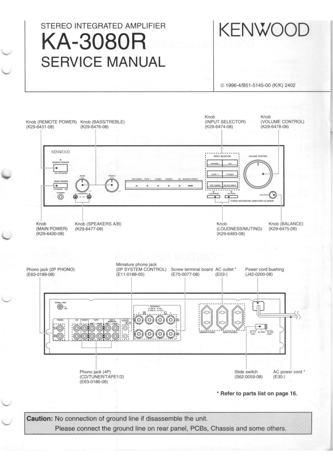 Kenwood KA3080R Service Manual