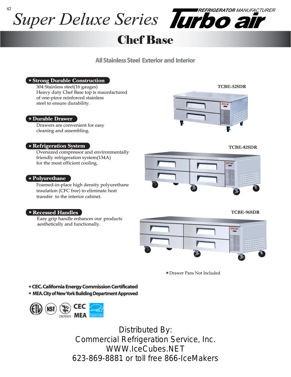 Turbo Air TCBE-82DR User Manual