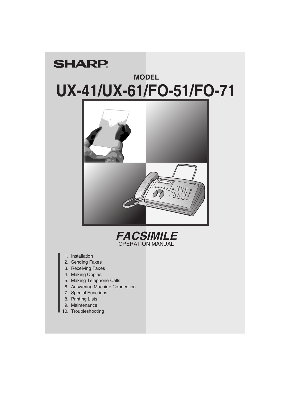 SHARP UX-41/61 User Manual