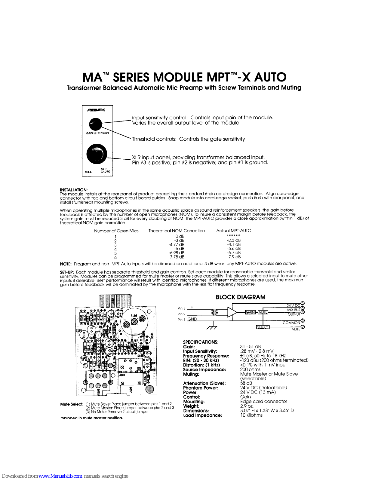 Peavey MA series User Manual - ManualMachine.com