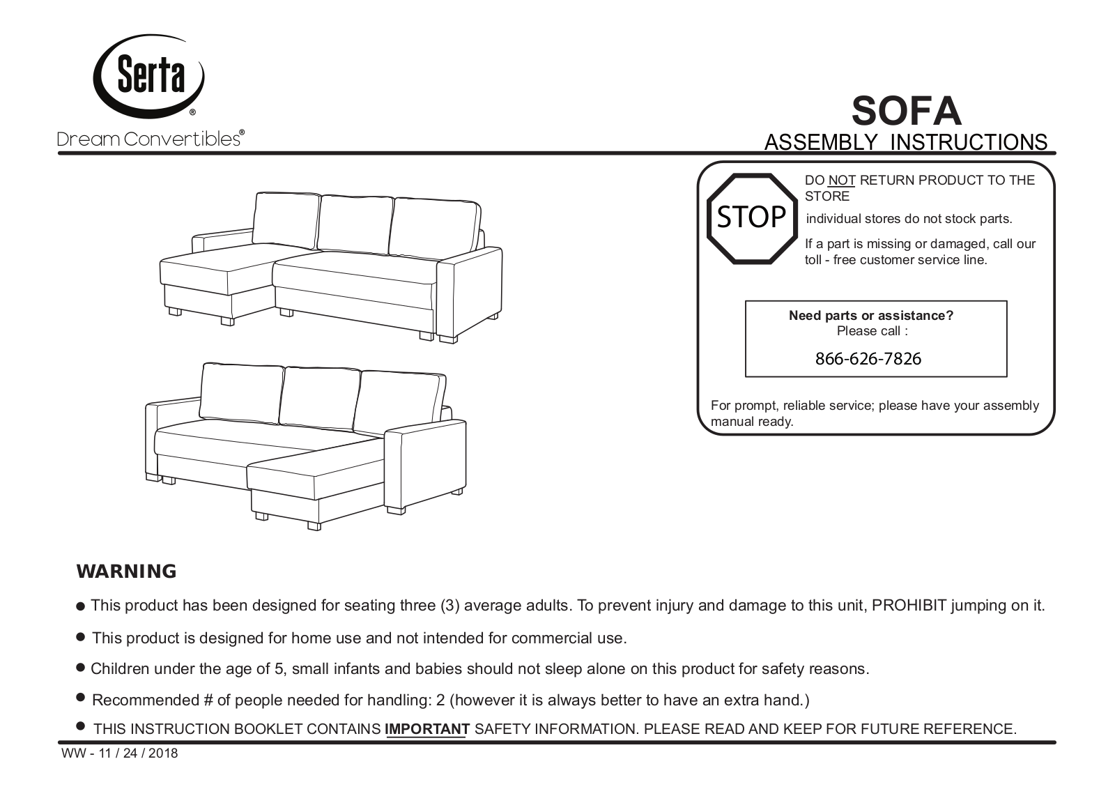 Serta STF10010 Installation & Assembly - ManualMachine.com