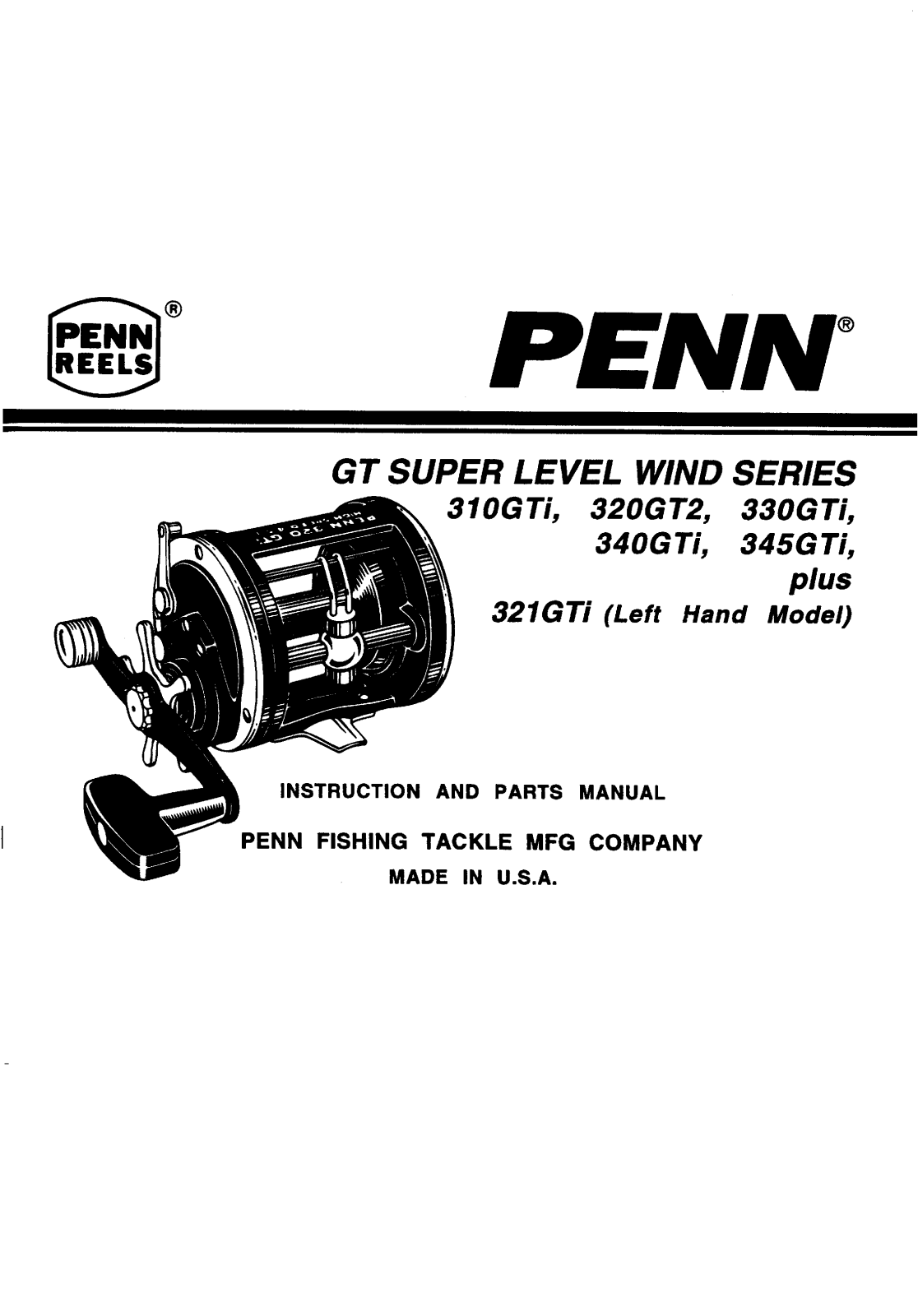 Penn 320GT2, 321GTi, 310GTi, 345GTi, 330GTi User Manual