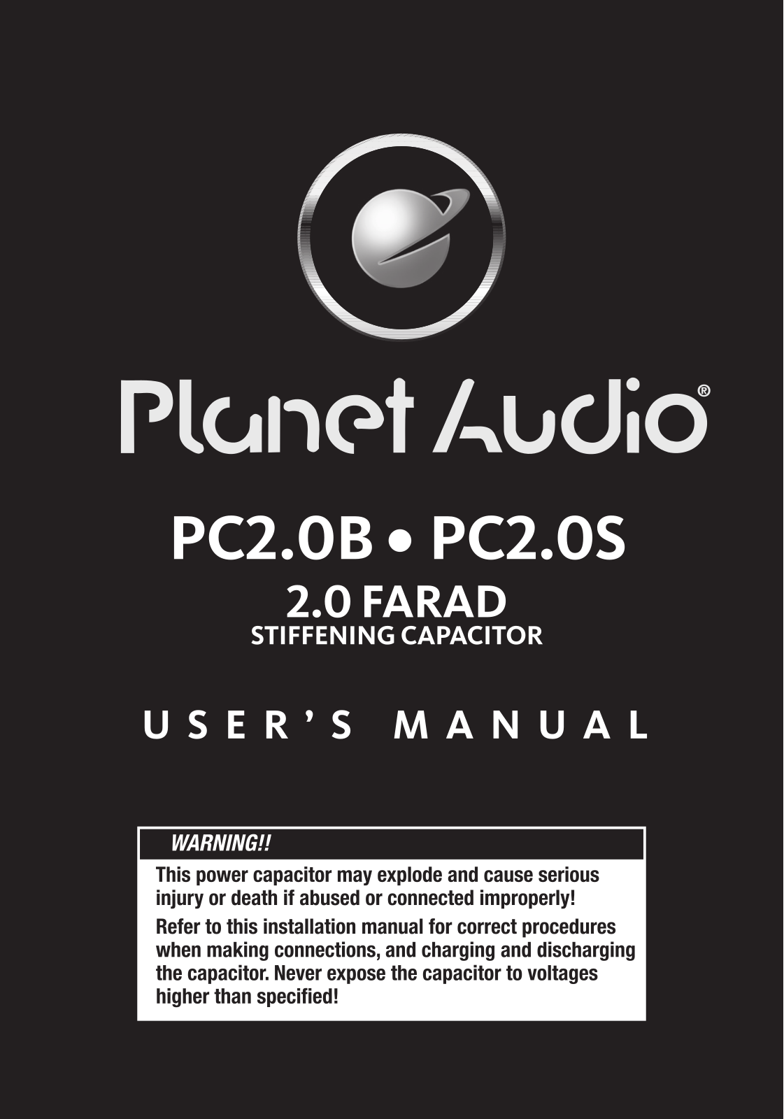 Planet Audio PC2.0S User Manual