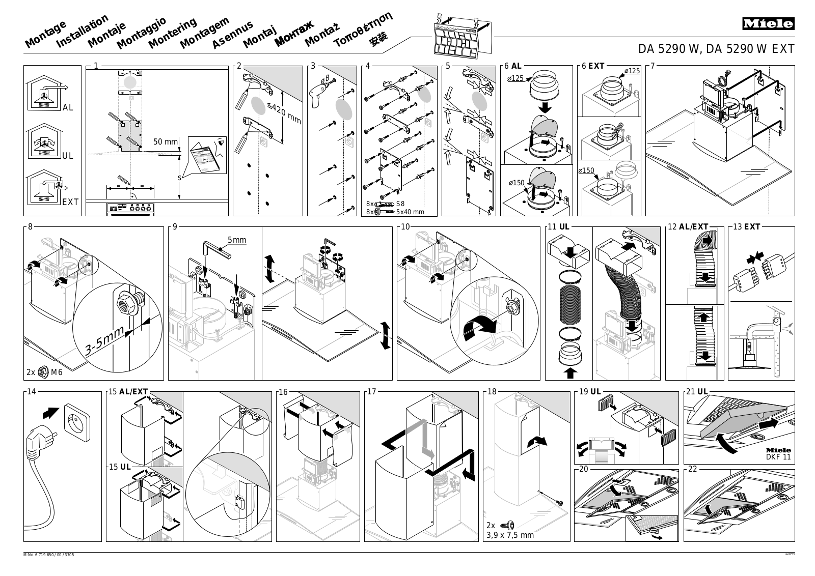 Miele DA 5290 W, DA 5290 W EXT Assembly instructions - ManualMachine.com