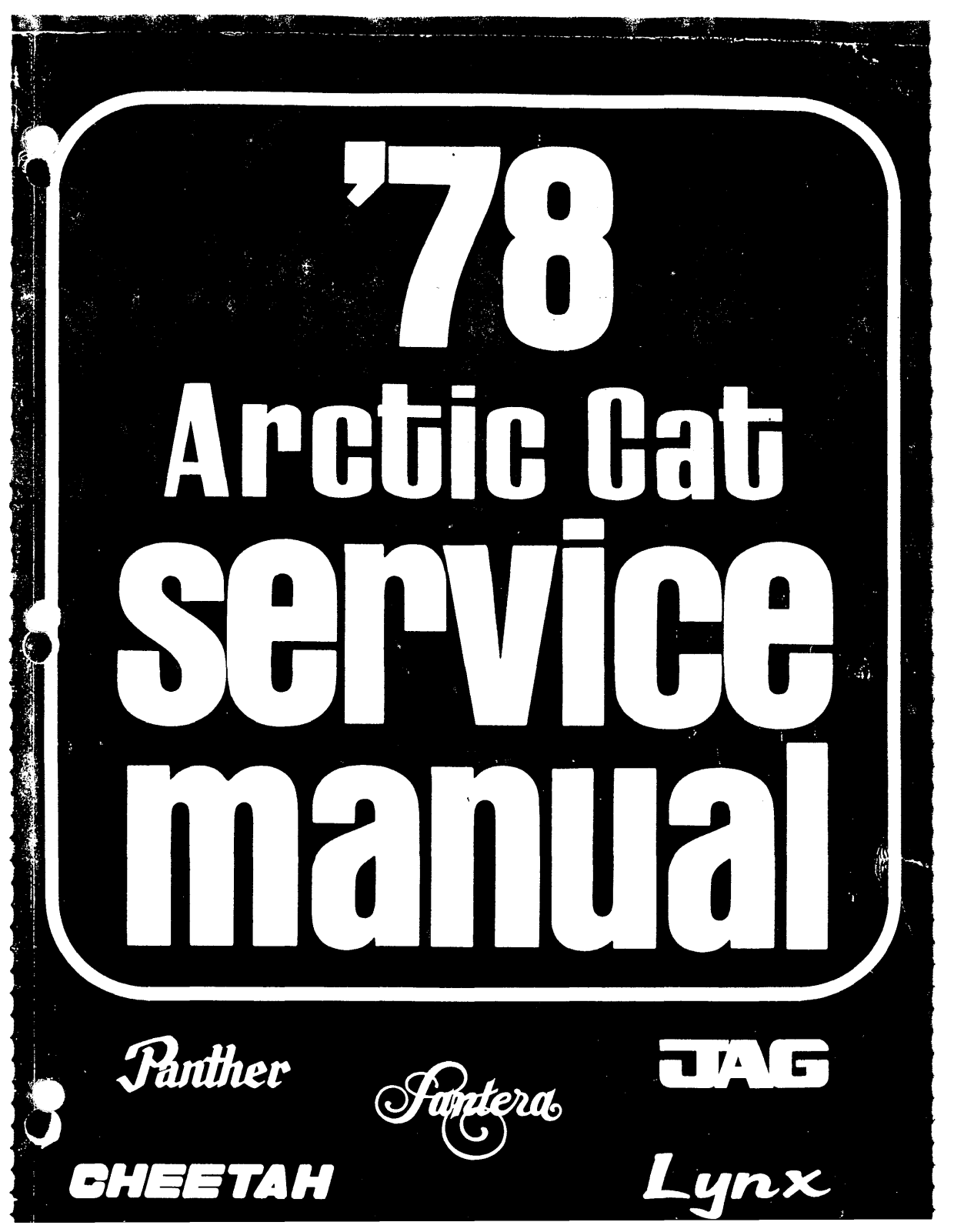 Arctic Cat Pantera 1978, Panther 1978, Cheetah 1978, Jag 1978 Installation Instruction