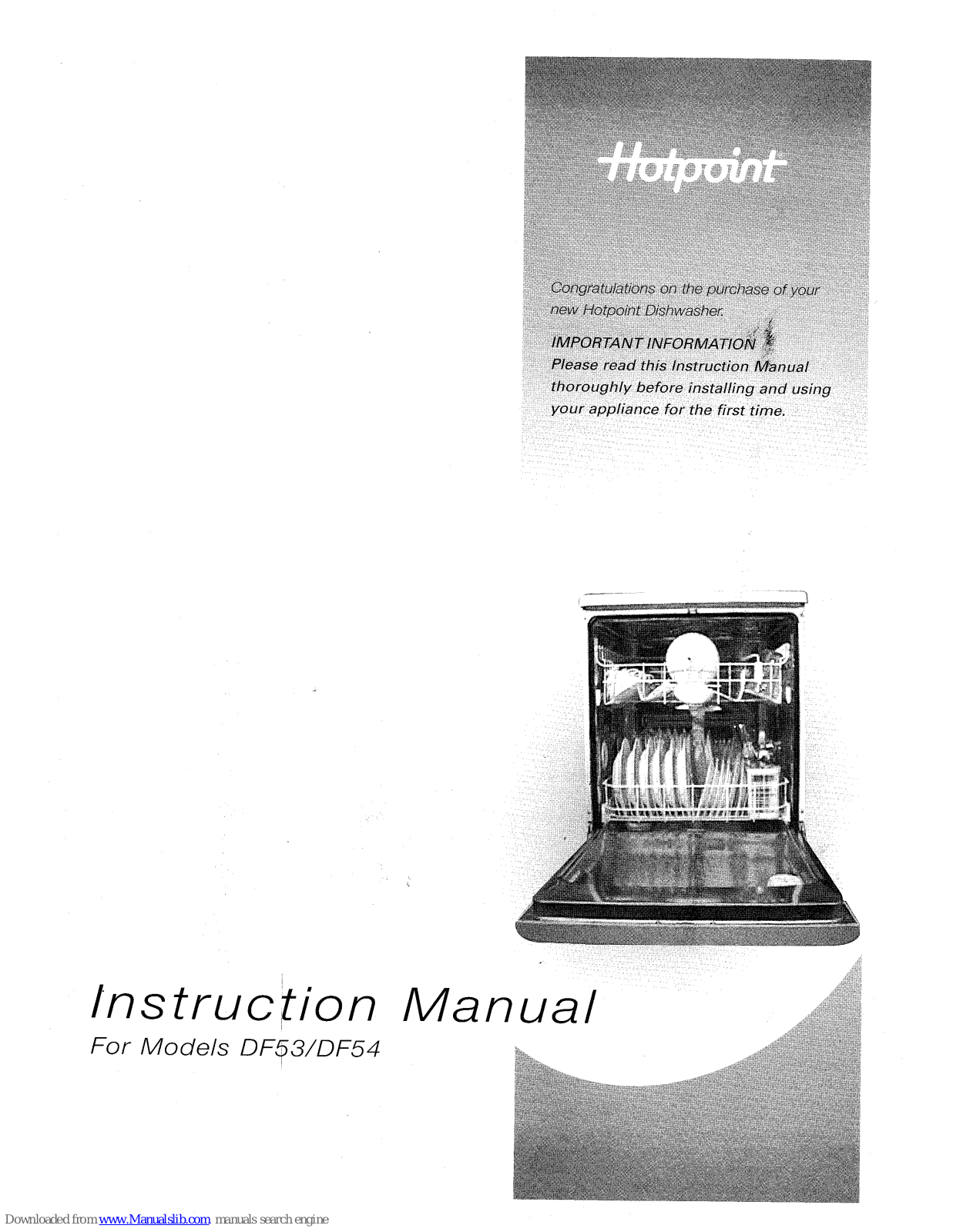 Hotpoint DF53, DF54 Instruction Manual