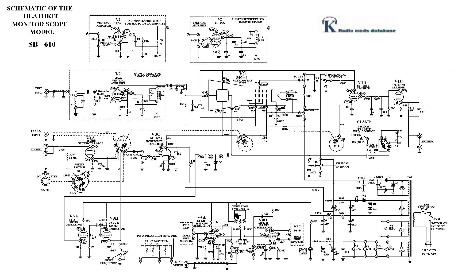 Heath Heathkit SB-610 Schematic Diagram