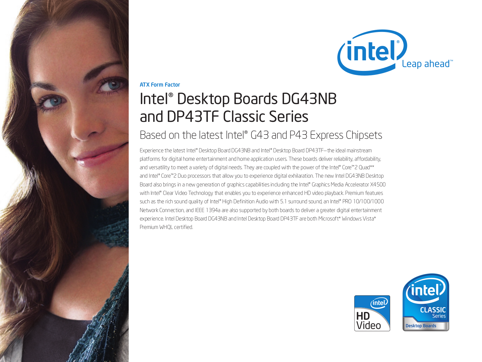 Intel DG43NB series, DP43TF Classic series Brochure & Specs