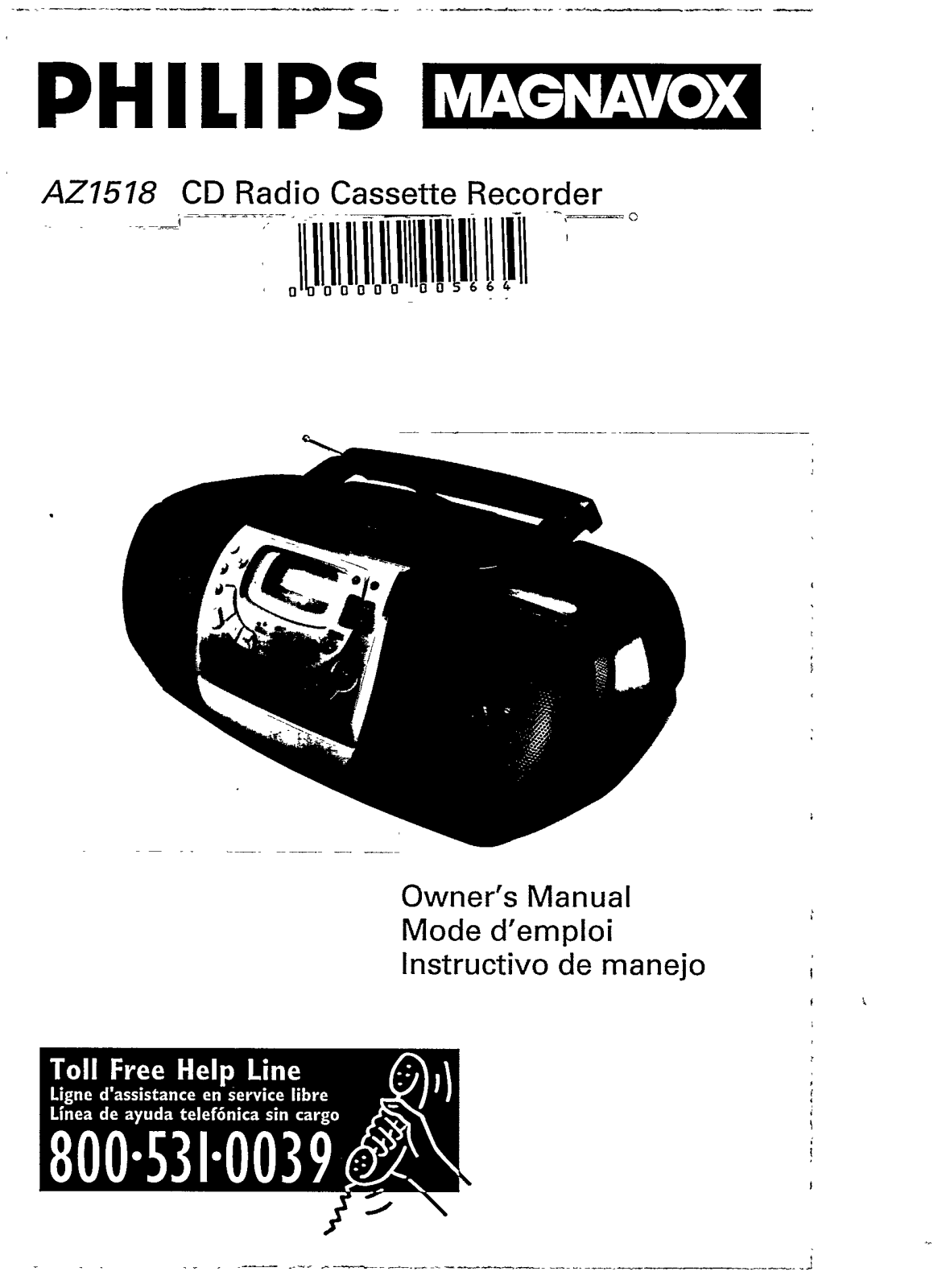 Philips AZ1518/05, AZ1518/00, AZ1518/01, AZ1518/11 User Manual