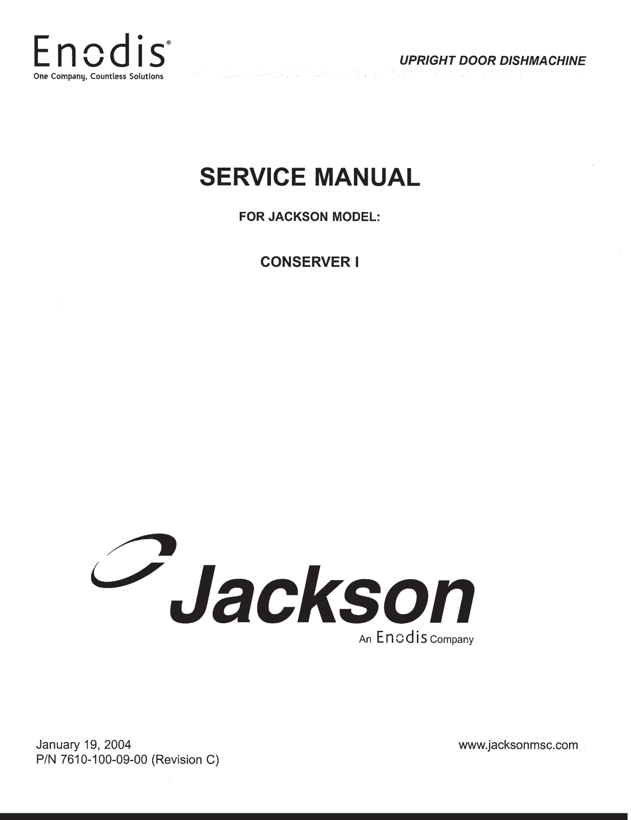 Jackson CONSERVER I Service Manual