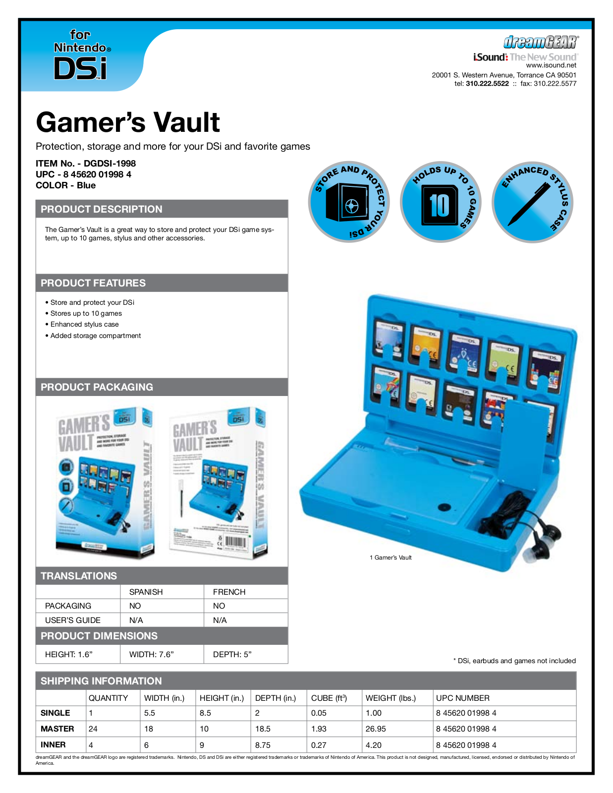 DreamGEAR DGDSI-1998 User Manual