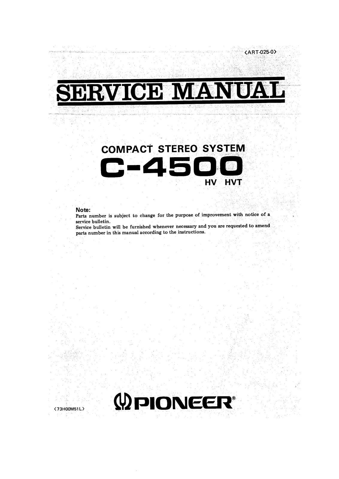 Pioneer C-4500 Service Manual