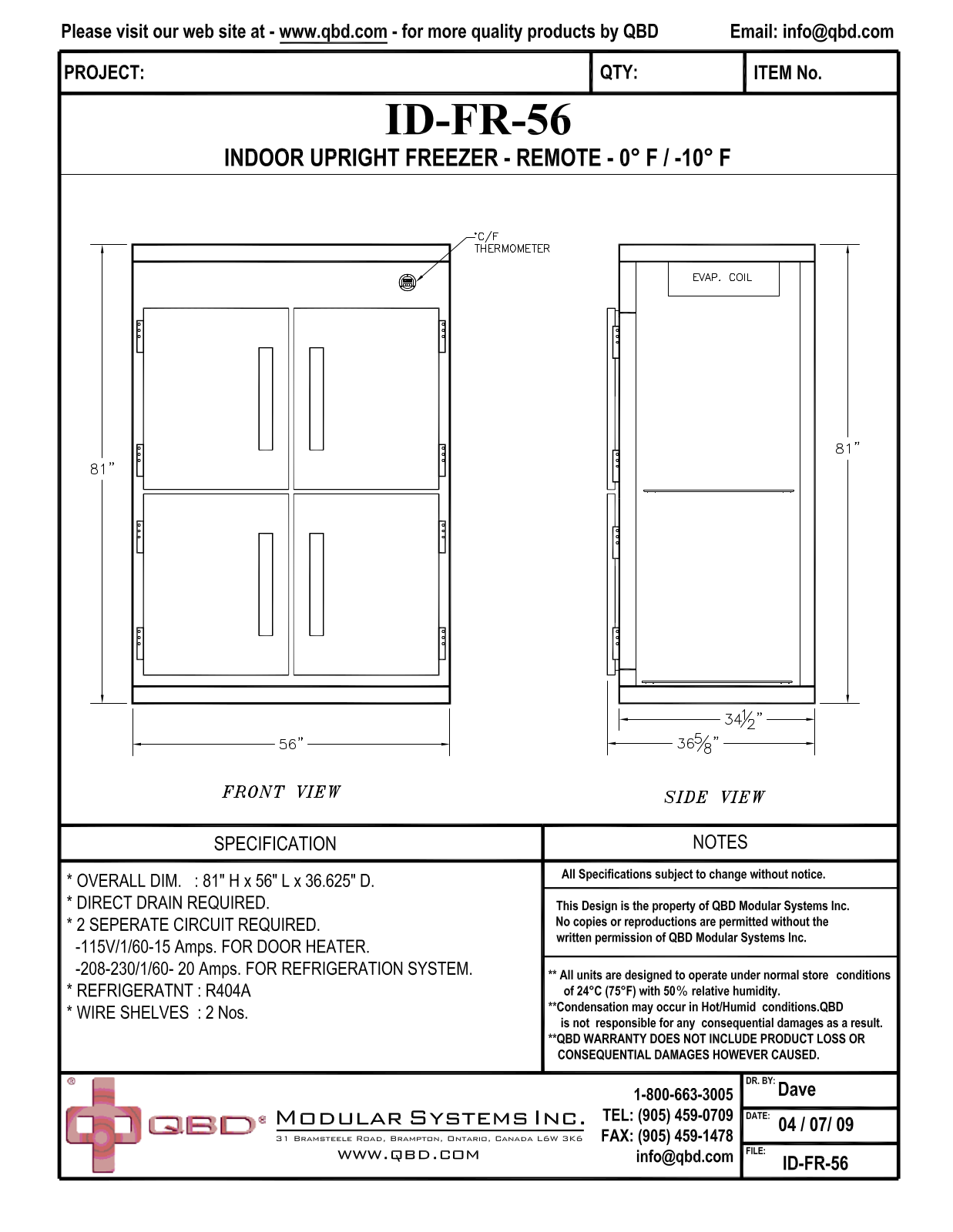 QBD ID-FR-56 User Manual