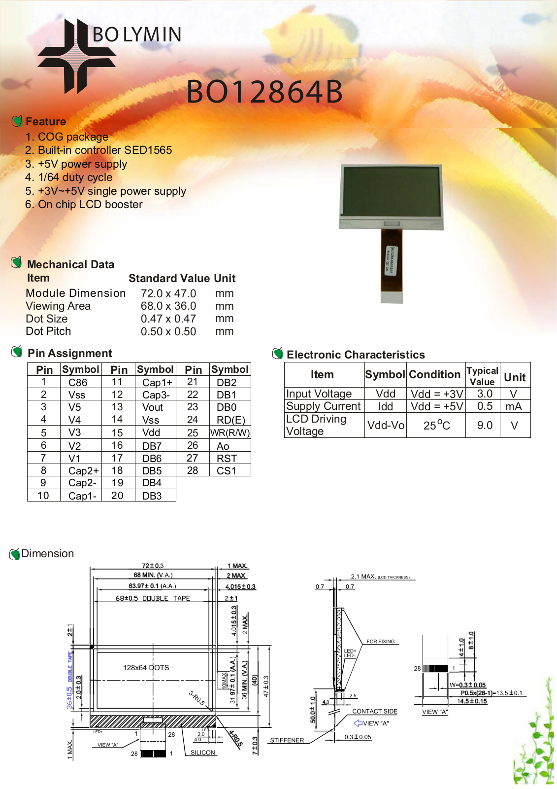 Rainbow Electronics BO12864B User Manual