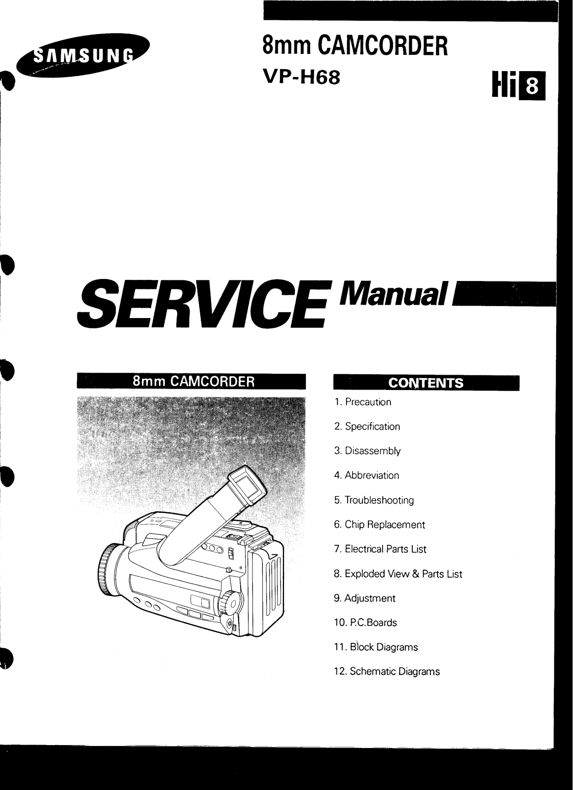 SAMSUNG VP-H681-4 Service Manual