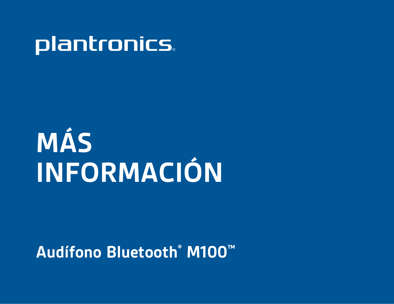 Plantronics M100 User Manual