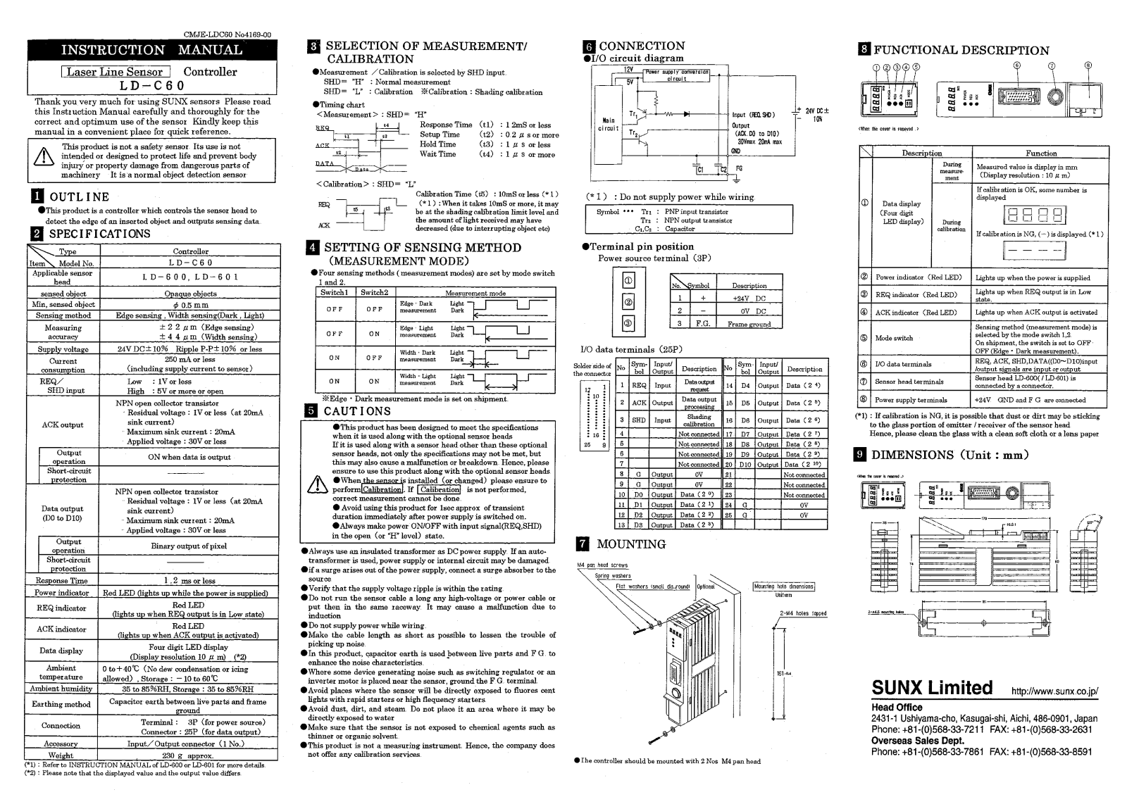 Panasonic LD-C60 Installation  Manual