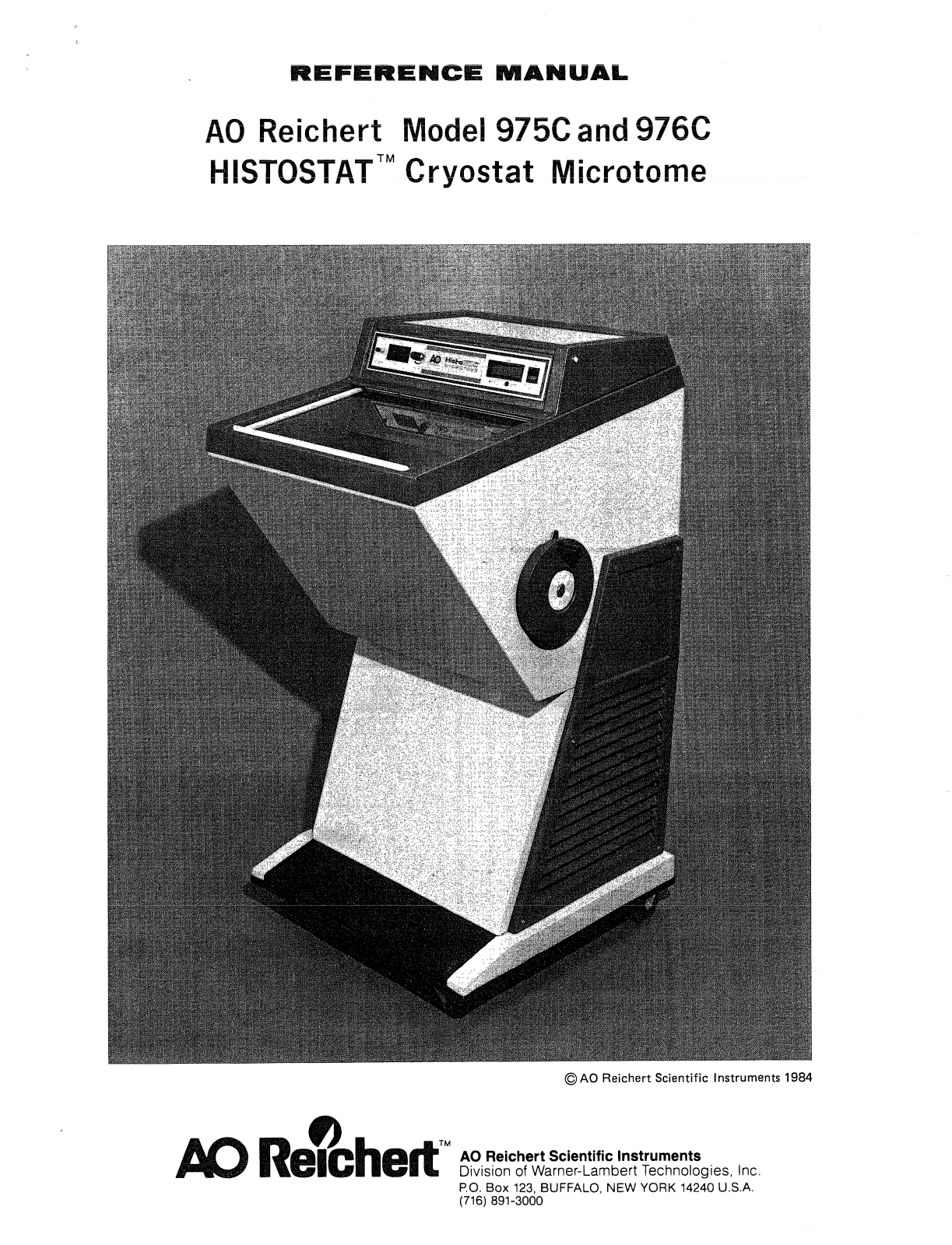 AO Reichert Microtom 975C 976C Reference manual