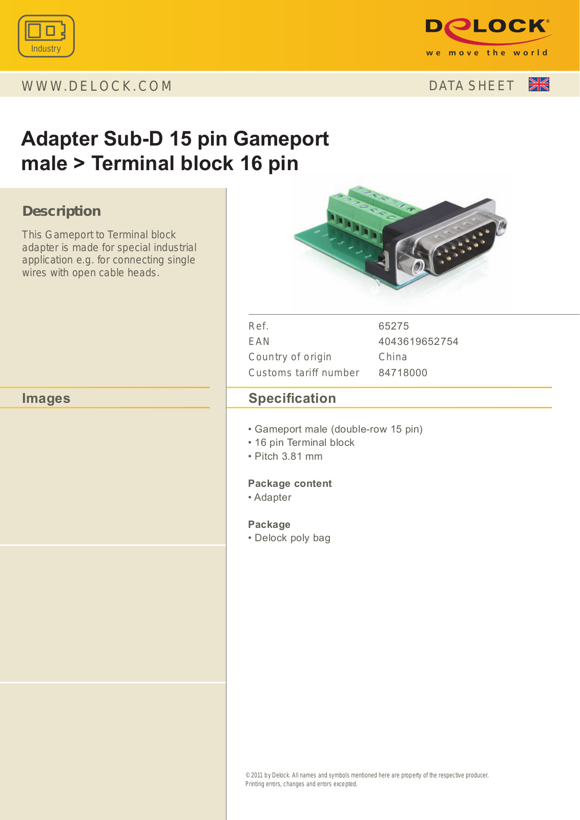 DeLOCK 65275 User Manual