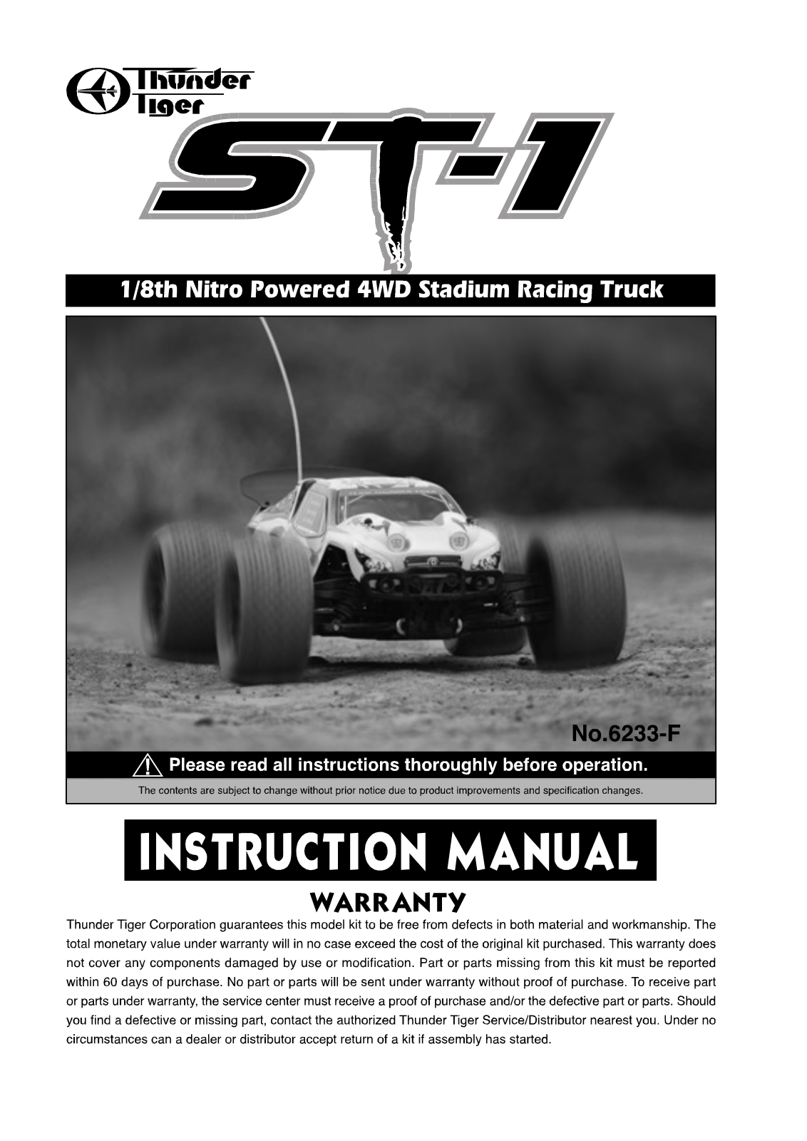 Thunder Tiger ST-1 User Manual