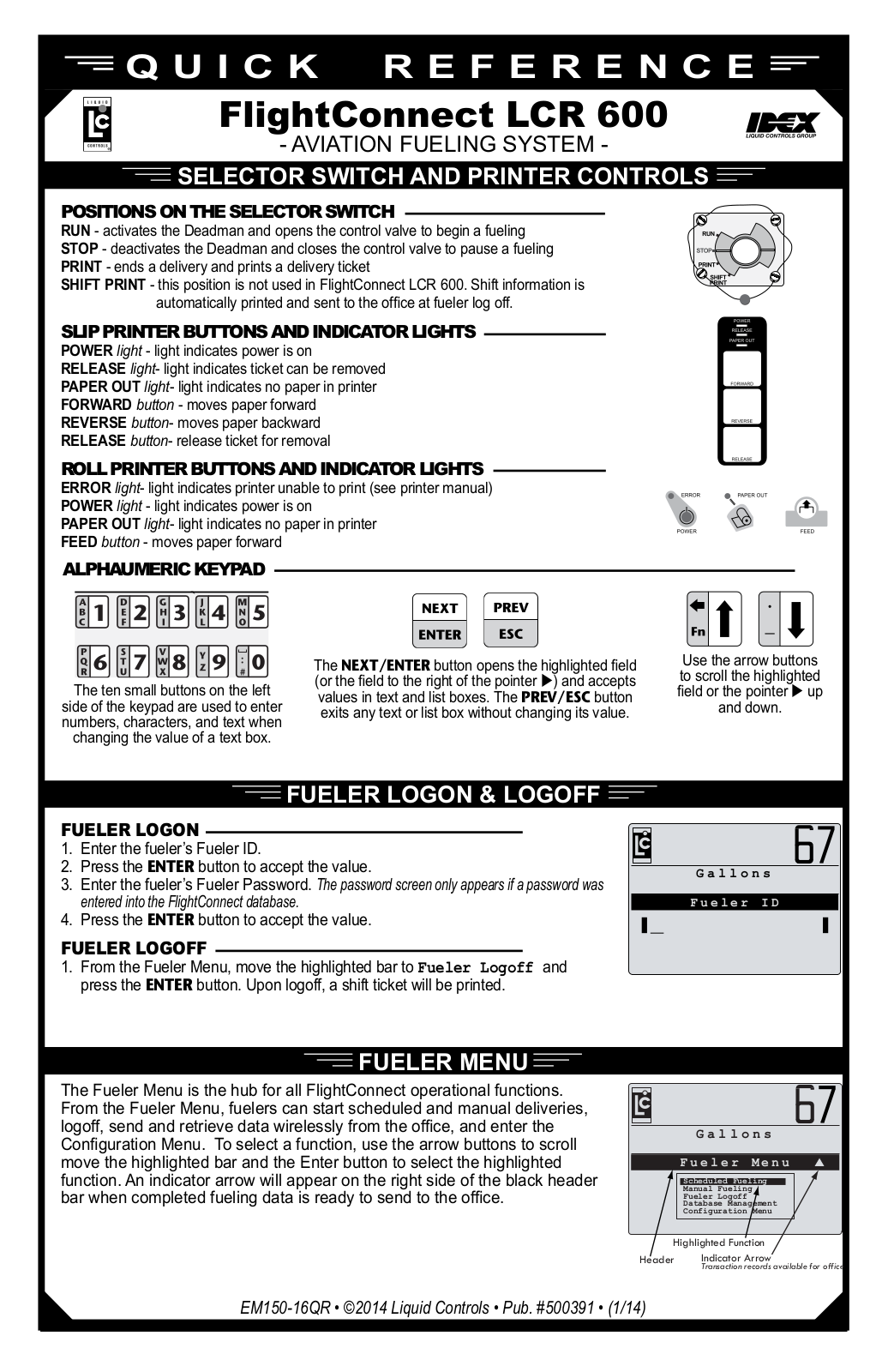 Liquid Controls FlightConnect 600 QR User Manual