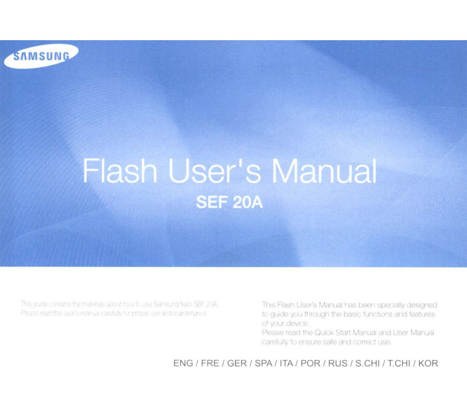 Samsung SEF 20A User guide - ManualMachine.com