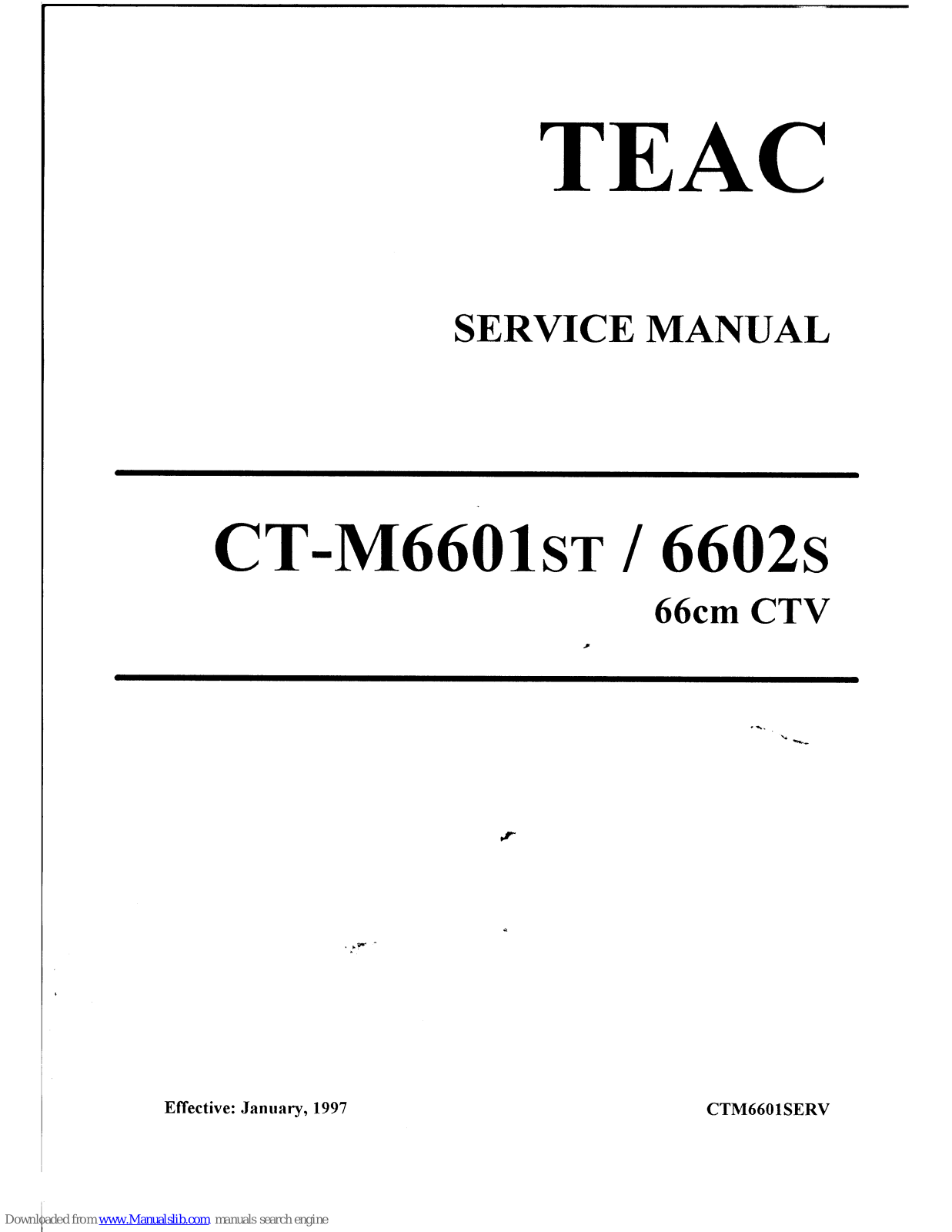 Teac CT-M6602S, CT-M6601ST Service Manual