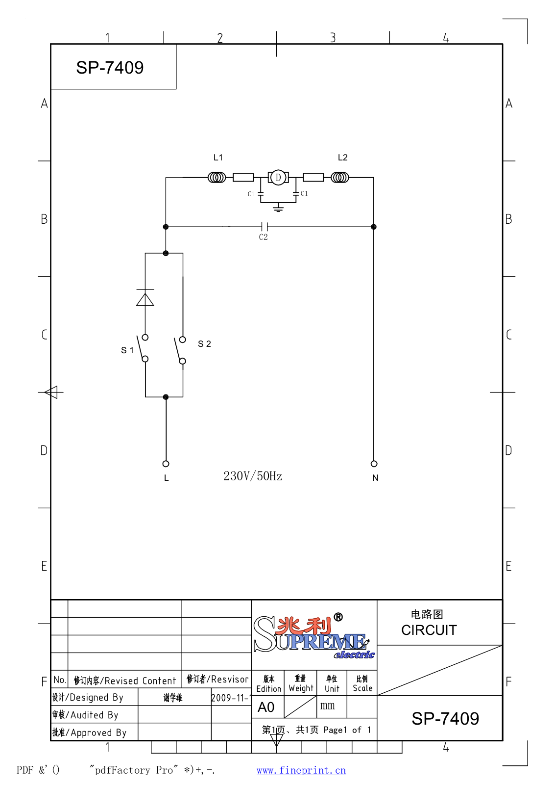 Supreme SP-7409 Circuit diagrams