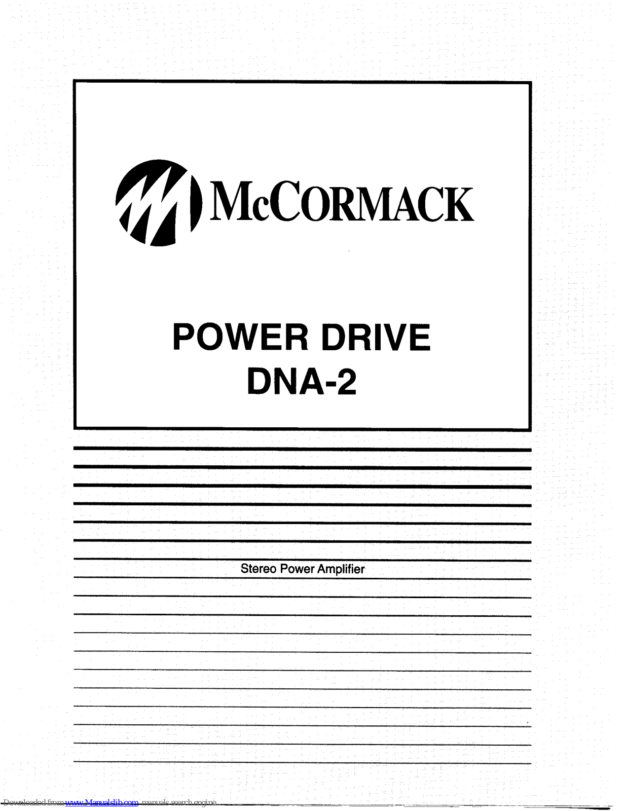 McCormack DNA-2 User Manual