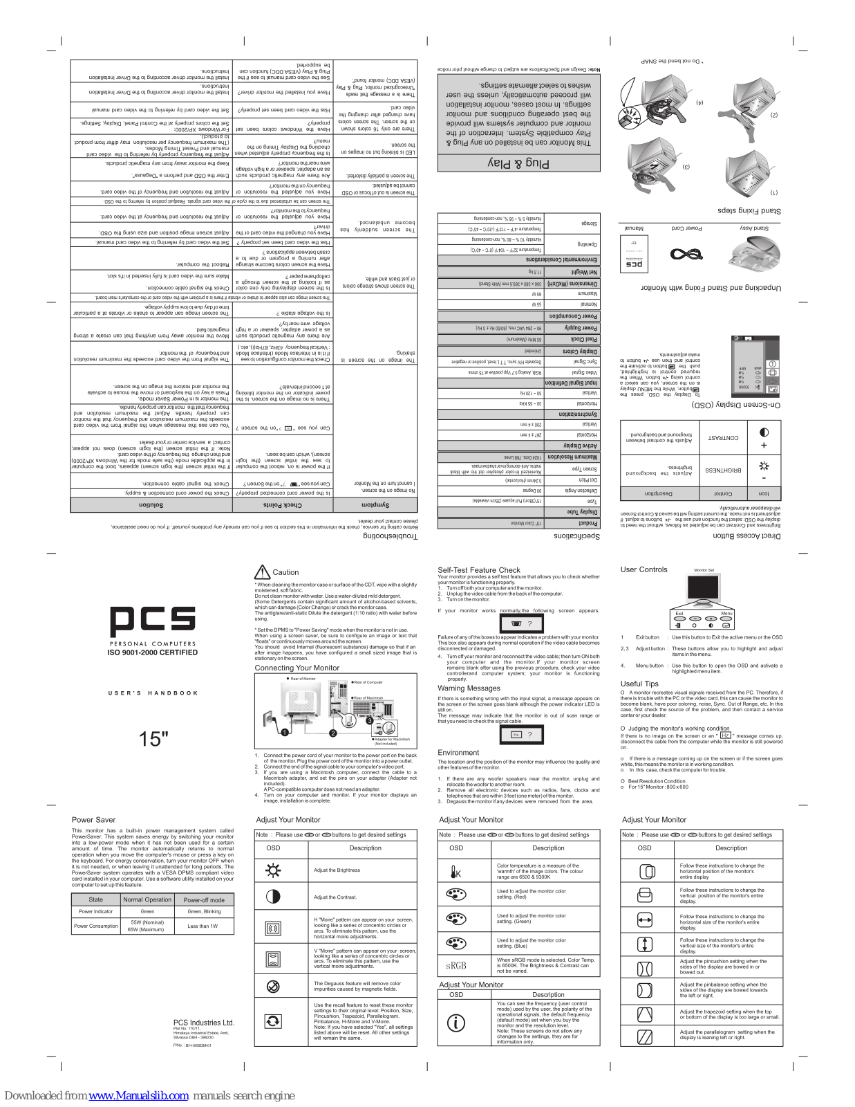 PCS 15 User Handbook Manual