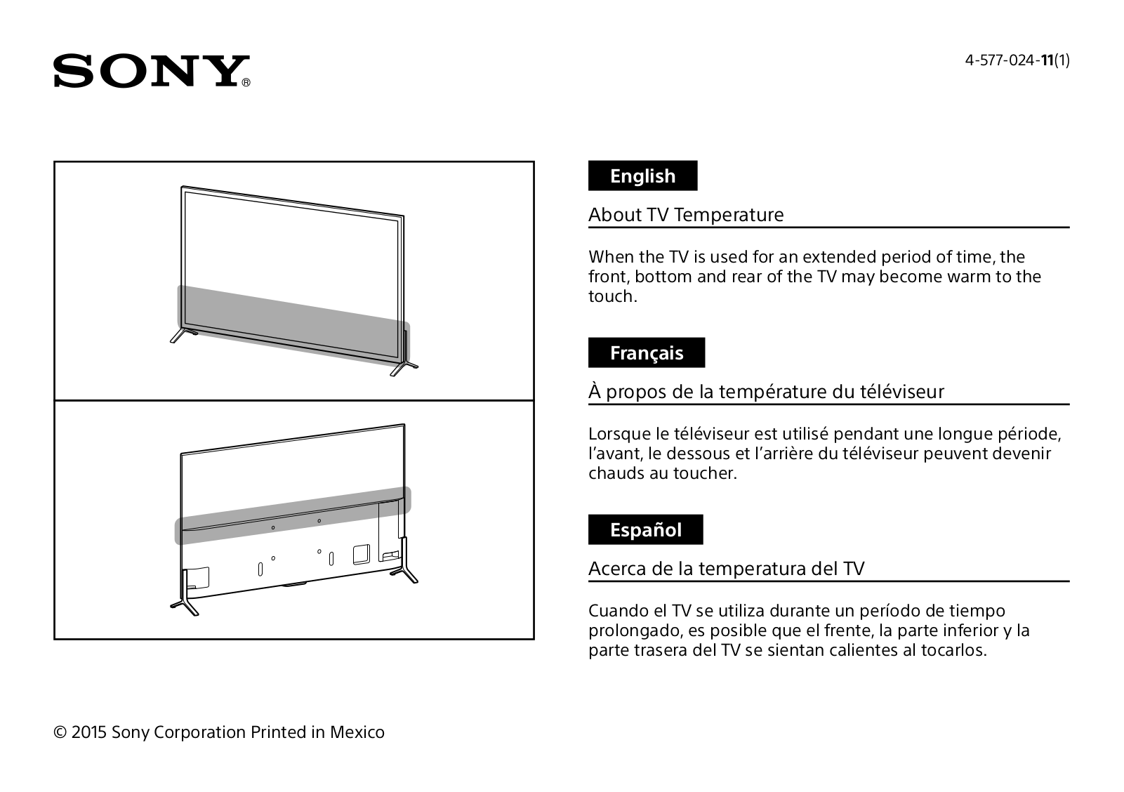 Sony XBR-55X900C, XBR-65X900C About