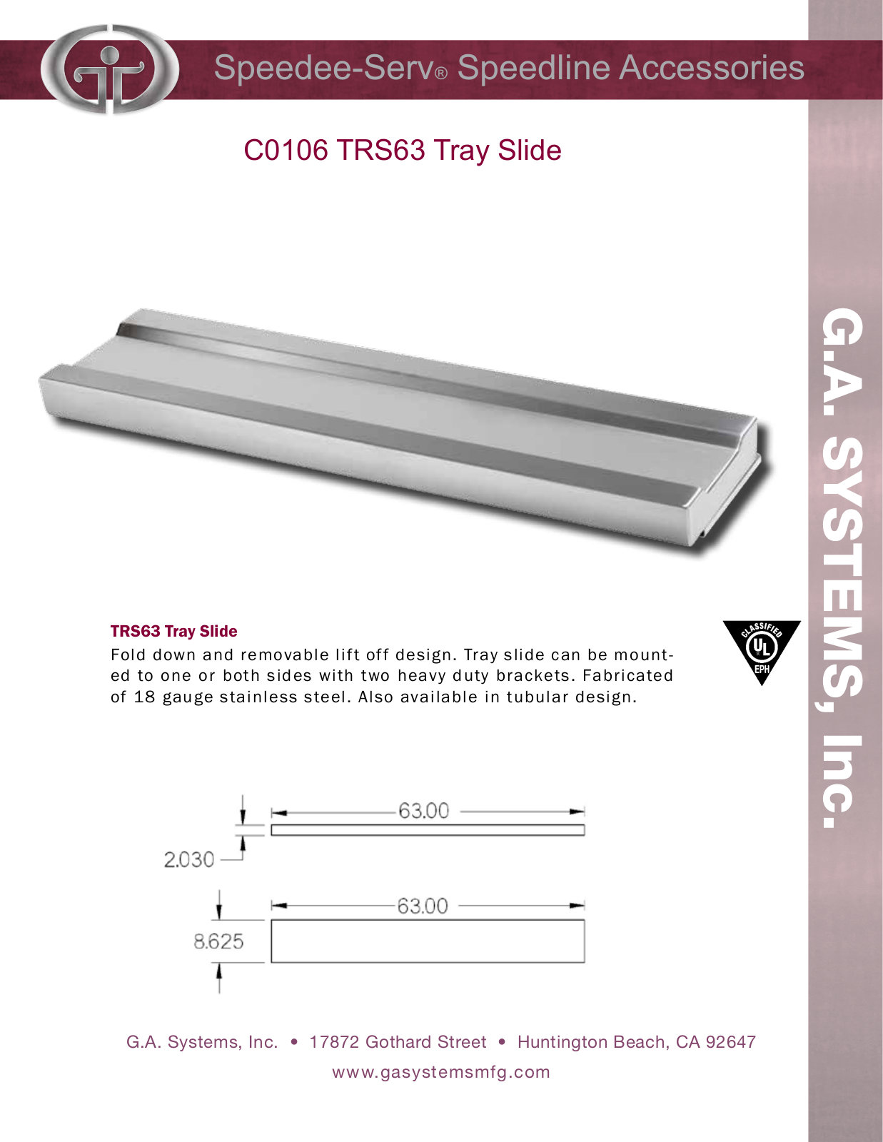 Ga Systems TRS63 User Manual